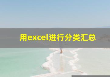 用excel进行分类汇总