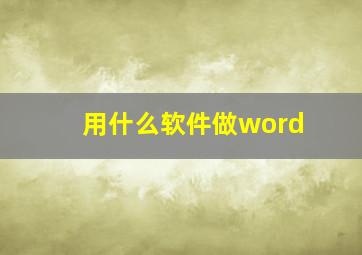 用什么软件做word