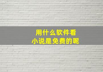 用什么软件看小说是免费的呢