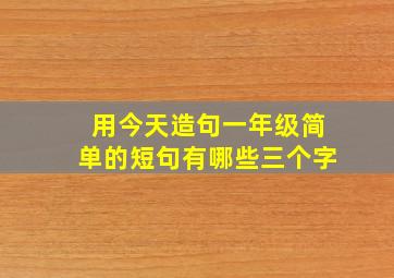 用今天造句一年级简单的短句有哪些三个字