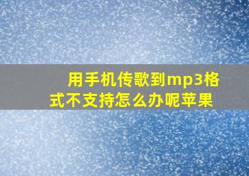 用手机传歌到mp3格式不支持怎么办呢苹果