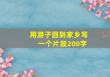 用游子回到家乡写一个片段200字