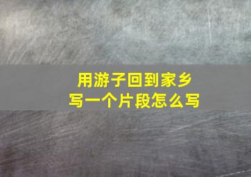 用游子回到家乡写一个片段怎么写