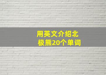 用英文介绍北极熊20个单词