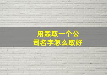 用霖取一个公司名字怎么取好