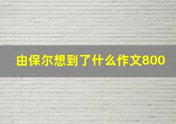 由保尔想到了什么作文800