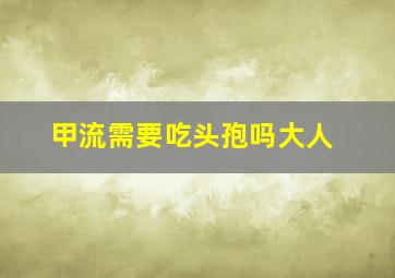 甲流需要吃头孢吗大人