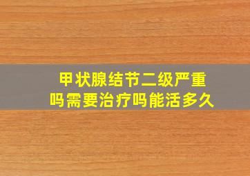 甲状腺结节二级严重吗需要治疗吗能活多久