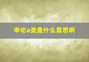 申论a类是什么意思啊