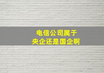 电信公司属于央企还是国企啊