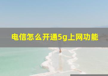 电信怎么开通5g上网功能