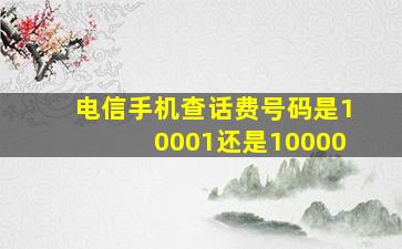 电信手机查话费号码是10001还是10000