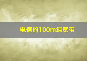 电信的100m纯宽带