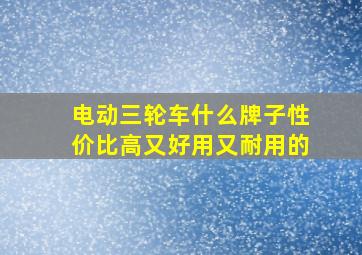 电动三轮车什么牌子性价比高又好用又耐用的