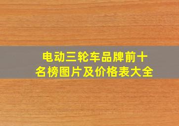 电动三轮车品牌前十名榜图片及价格表大全