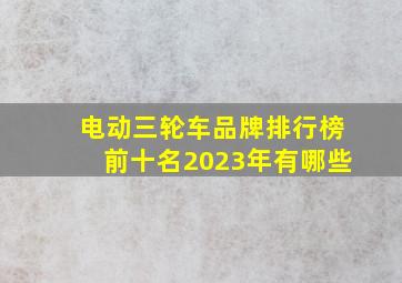 电动三轮车品牌排行榜前十名2023年有哪些