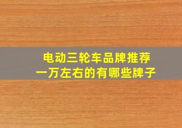 电动三轮车品牌推荐一万左右的有哪些牌子