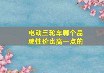 电动三轮车哪个品牌性价比高一点的