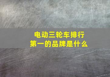 电动三轮车排行第一的品牌是什么