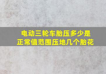 电动三轮车胎压多少是正常值范围压地几个胎花