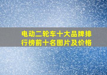 电动二轮车十大品牌排行榜前十名图片及价格