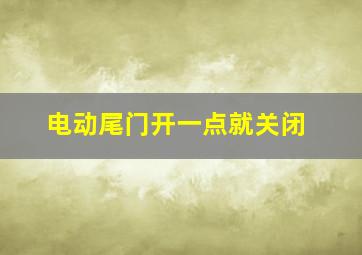 电动尾门开一点就关闭