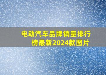 电动汽车品牌销量排行榜最新2024款图片