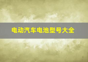 电动汽车电池型号大全