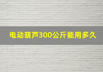 电动葫芦300公斤能用多久