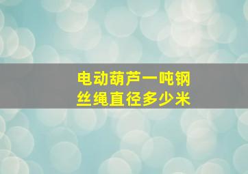 电动葫芦一吨钢丝绳直径多少米