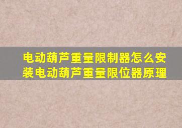 电动葫芦重量限制器怎么安装电动葫芦重量限位器原理