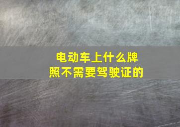 电动车上什么牌照不需要驾驶证的