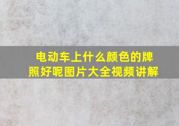 电动车上什么颜色的牌照好呢图片大全视频讲解