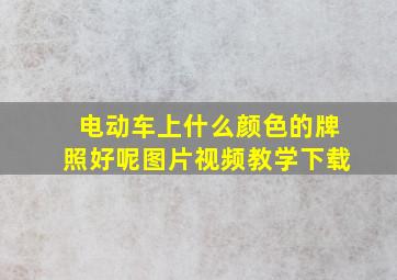 电动车上什么颜色的牌照好呢图片视频教学下载