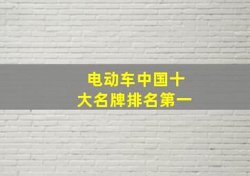 电动车中国十大名牌排名第一