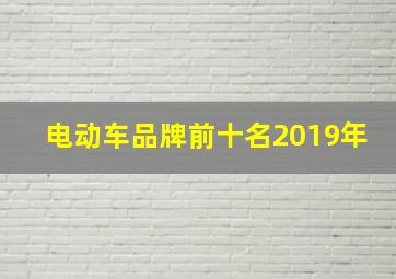 电动车品牌前十名2019年