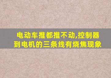 电动车推都推不动,控制器到电机的三条线有烧焦现象