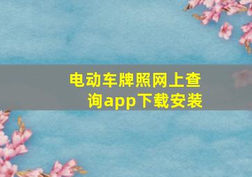 电动车牌照网上查询app下载安装