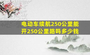 电动车续航250公里能开250公里路吗多少钱