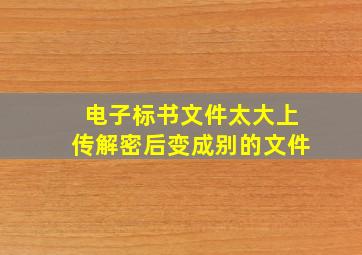 电子标书文件太大上传解密后变成别的文件