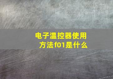 电子温控器使用方法f01是什么