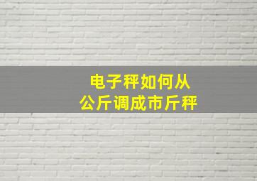 电子秤如何从公斤调成市斤秤