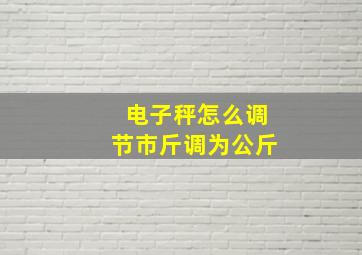 电子秤怎么调节市斤调为公斤