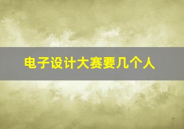 电子设计大赛要几个人