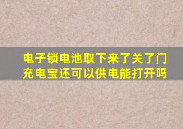 电子锁电池取下来了关了门充电宝还可以供电能打开吗