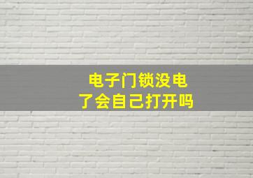 电子门锁没电了会自己打开吗