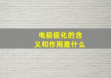 电极极化的含义和作用是什么