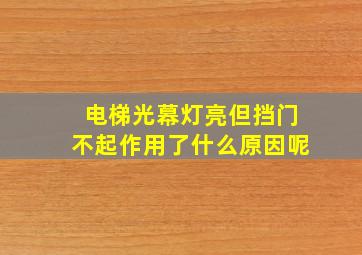 电梯光幕灯亮但挡门不起作用了什么原因呢