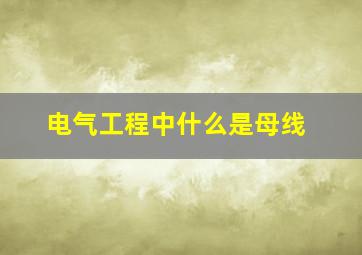 电气工程中什么是母线