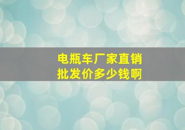 电瓶车厂家直销批发价多少钱啊